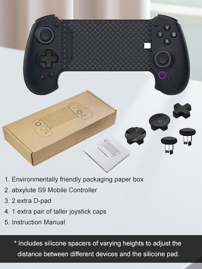 Abxylute S9 Mobile Gaming Controller USB-C + Bluetooth