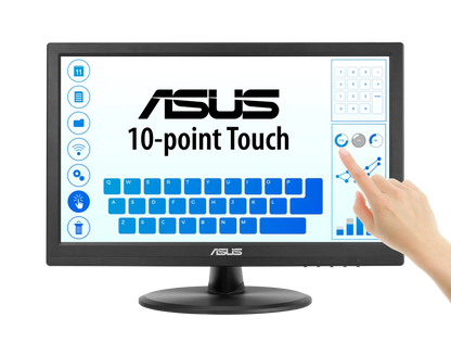 ASUS VT169HE Touchscreen Monitor – 15.6" FHD, 10‑Point Touch, HDMI/VGA, 5ms