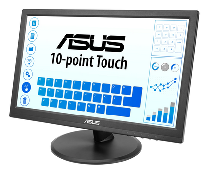 ASUS VT169HE Touchscreen Monitor – 15.6" FHD, 10‑Point Touch, HDMI/VGA, 5ms