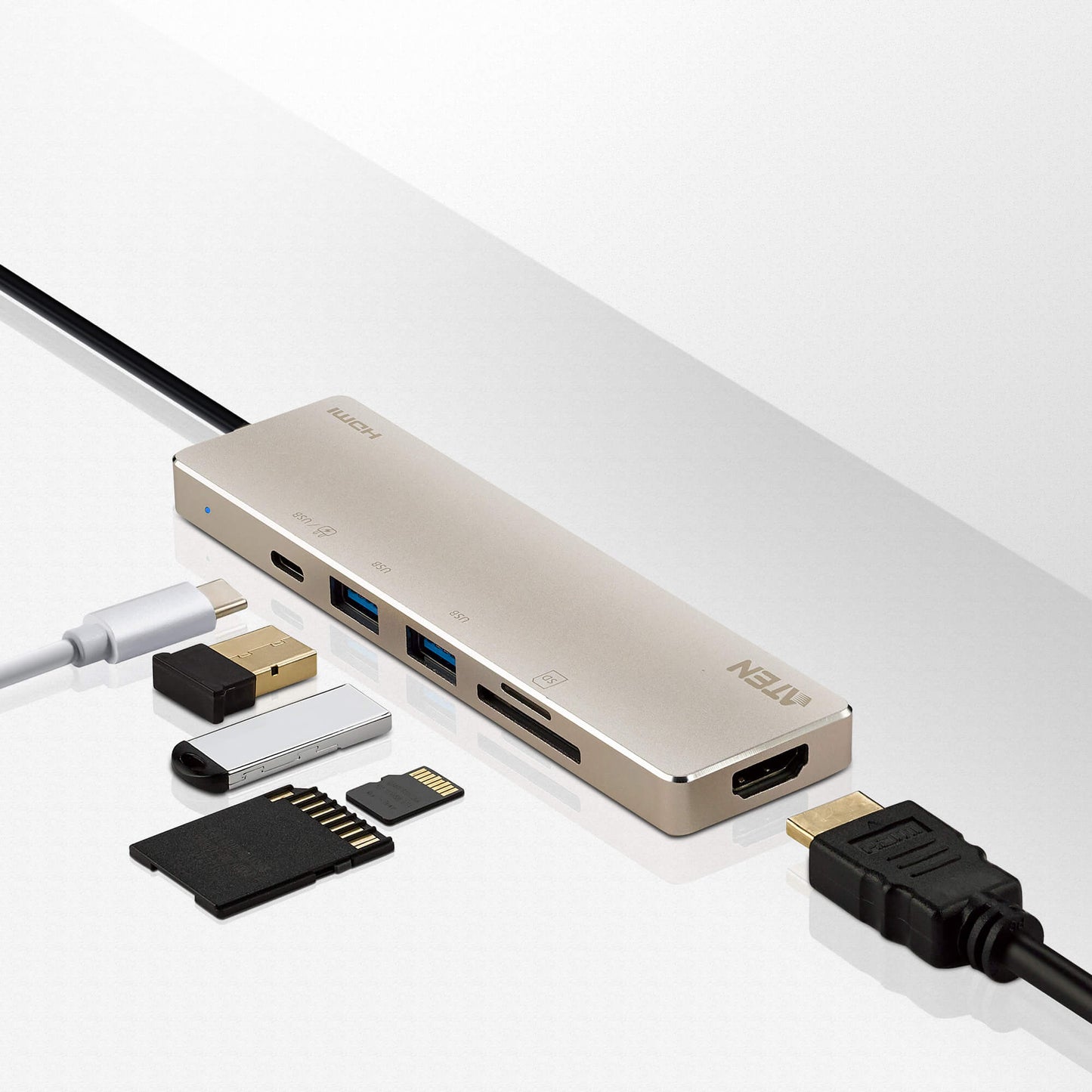 ATEN USB-C 6-in-1 Mini Dock with Power Pass-Through