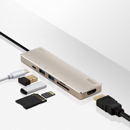 ATEN USB-C 6-in-1 Mini Dock with Power Pass-Through