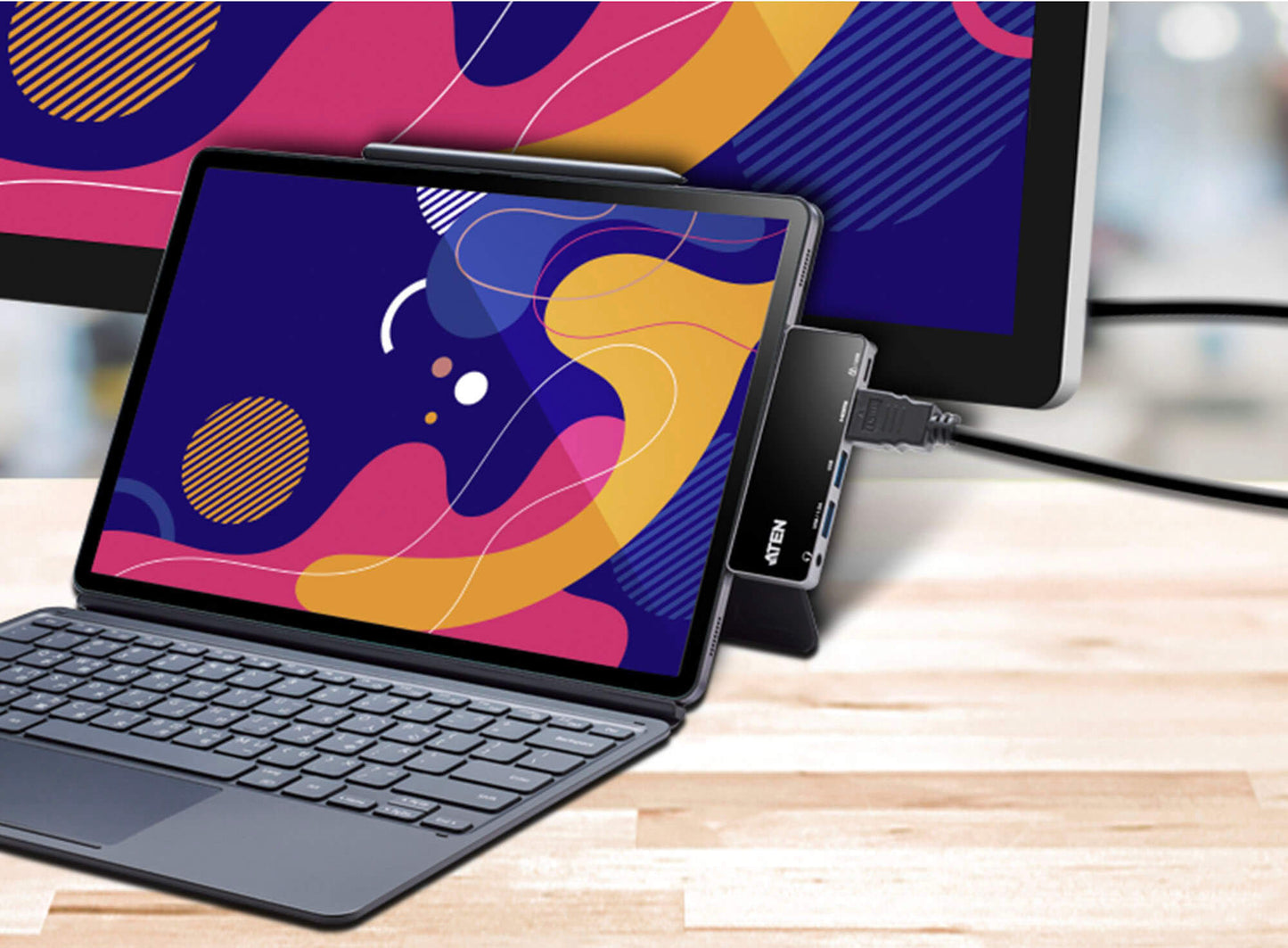 ATEN USB-C Travel Dock with Power Pass-Through