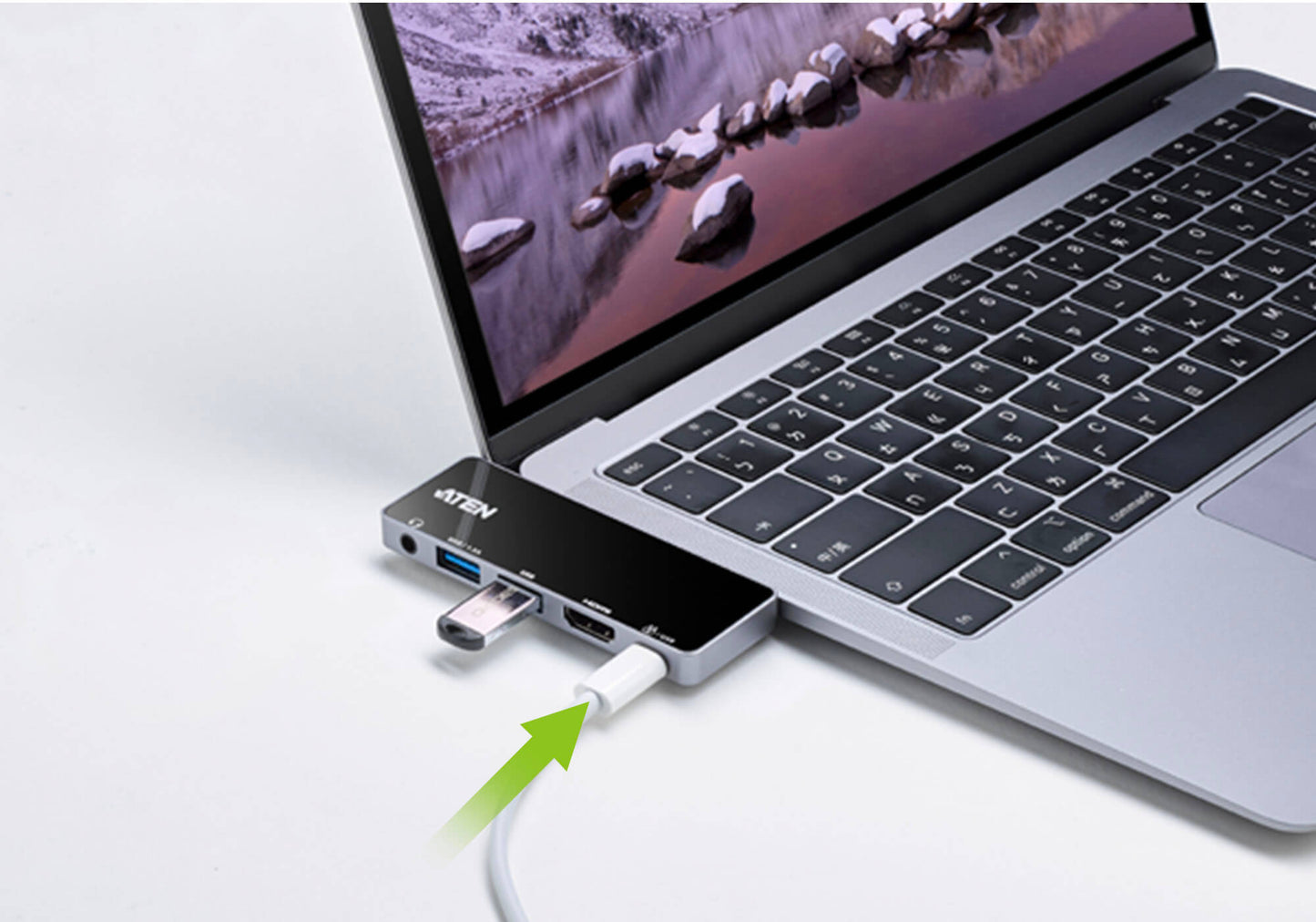ATEN USB-C Travel Dock with Power Pass-Through