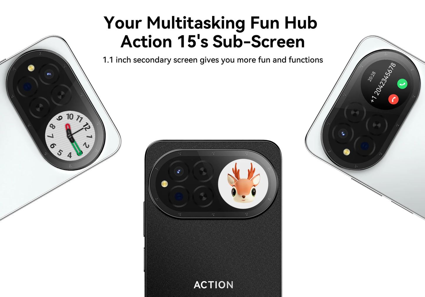 F150 ACTION 15 Rugged Smartphone – 6.67" HD, Dual Display, 18GB RAM, 256GB Storage, IP68/IP69K Waterproof, 48MP Camera, 5100mAh Battery
