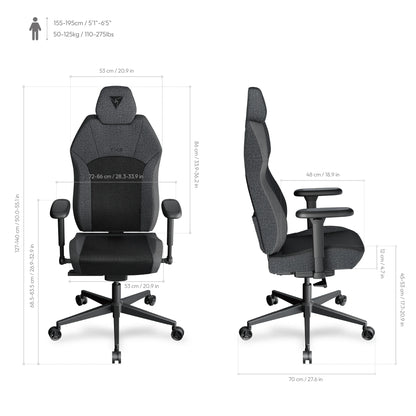 ThunderX3 SOLO 360 Ergonomic Chair – Mesh Black