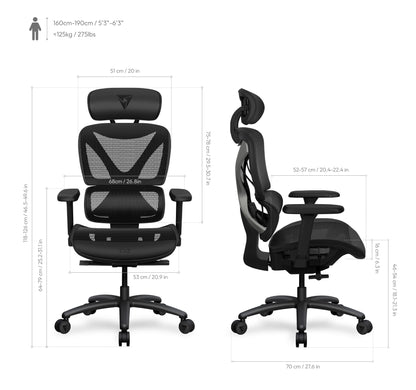 ThunderX3 XTC Ergonomic Chair – Mesh Black